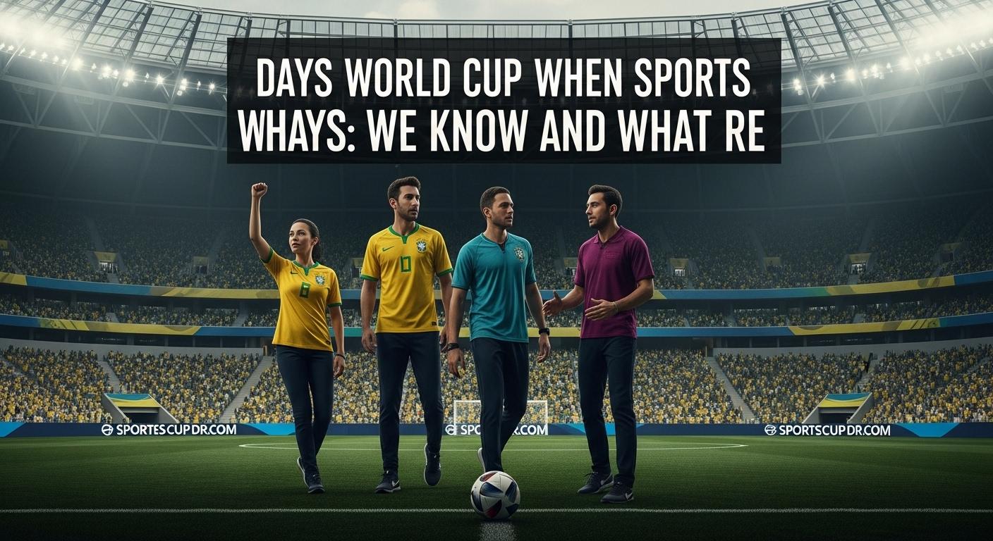 Brazilian fans in a packed stadium with a countdown to World Cup 2026