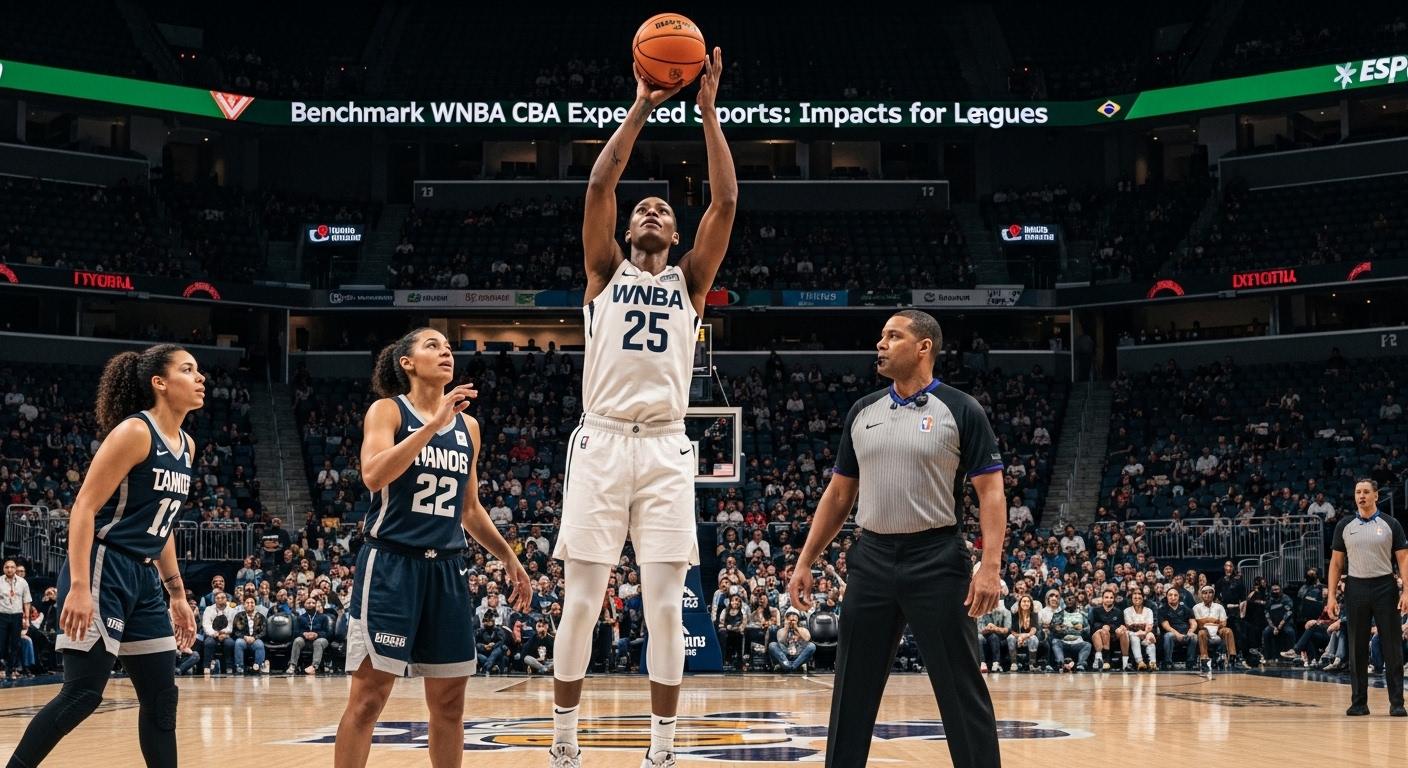 WNBA players in a team huddle during a game, symbolizing international impact on women's sports pay discussions.