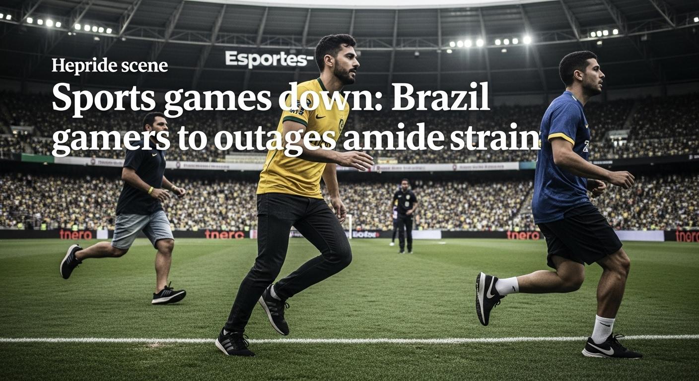 Brazilian esports players awaiting updates during sports game server outages displayed on screens